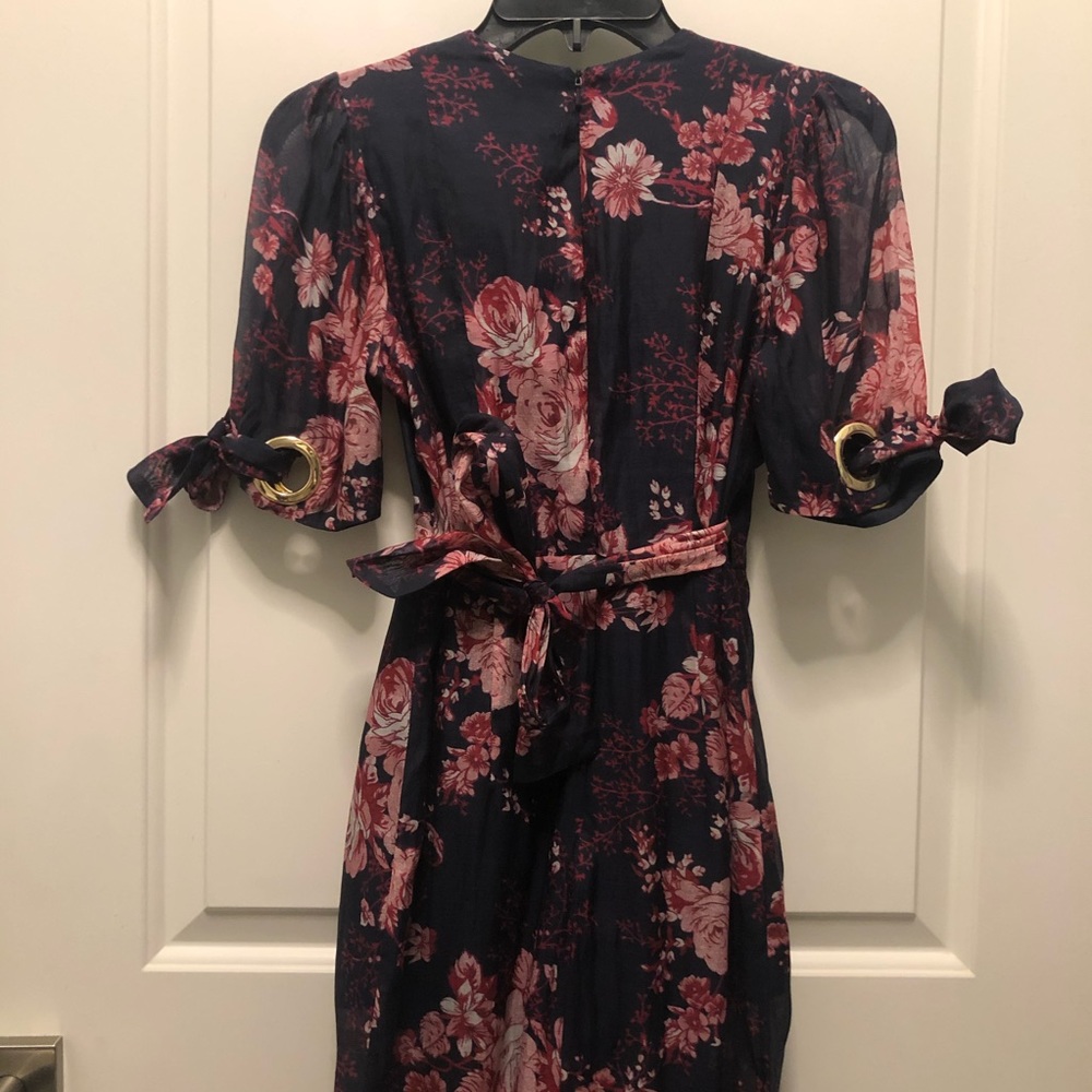 Alice McCall Everything Short Sleeve Plunging Sheer Floral Jumpsuit 0 - Picture 7 of 8